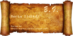 Berta Ildikó névjegykártya