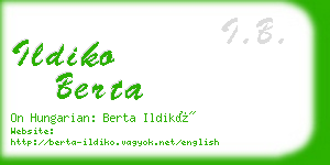ildiko berta business card